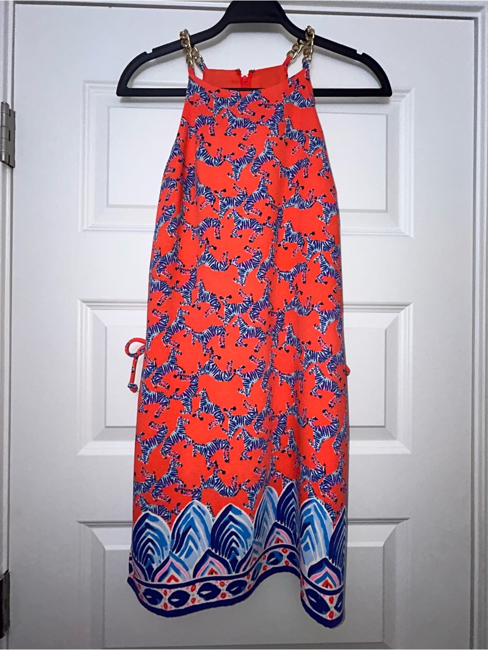 Lilly Pulitzer Zebra Print Chain Strap Sleeveless Dress Short Romper